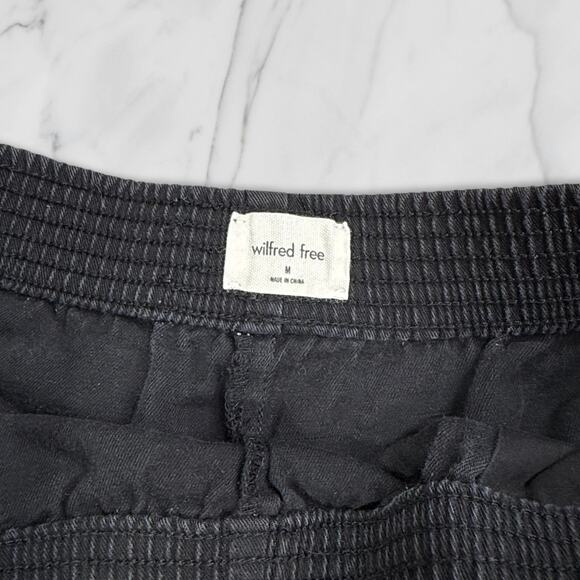 Aritzia Wilfred Free Black Cotton Linen Elastic Waist Shorts Black Size Medium - Picture 4 of 9